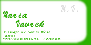 maria vavrek business card