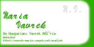 maria vavrek business card